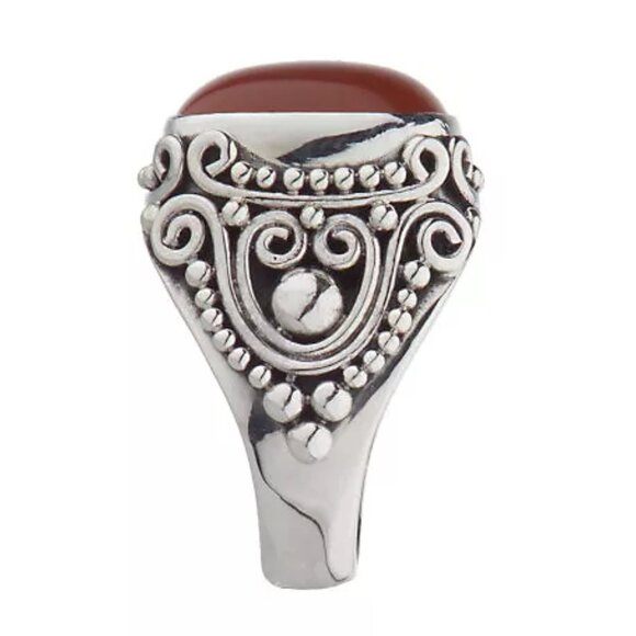 Artisan Crafted Sterling Silver Cushion Red Jasper Ring Size 9 - Picture 5 of 16